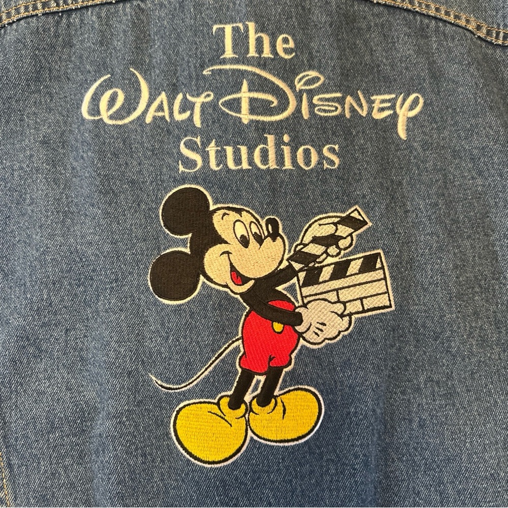 Walt Disney Studios Mickey Mouse Blue Denim Jacket Men’s Size Medium